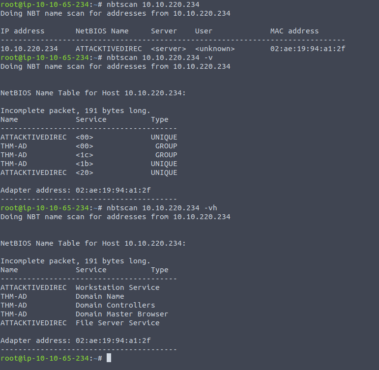 different-nbtscan-options