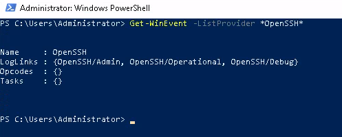 get-winevent–find-openssh-provider