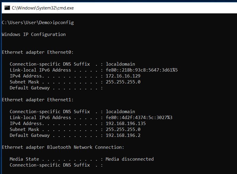 ipconfig